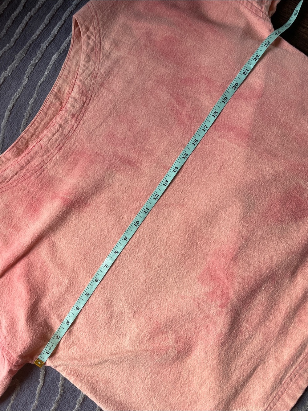Vintage HARI Peach/Pink Tie-Dye Skirt Set 100% Cotton Size Large - Picture 7 of 10